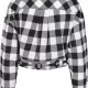 Дамска карирана риза в черно и бяло Urban Classics Ladies Short Oversized Check, Блузи - Hoodstyle.bg