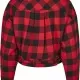 Дамска карирана риза в червено и черно Urban Classics Ladies Short Oversized Check, Блузи - Hoodstyle.bg