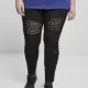 Дамски черен клин Ladies Flock Lace Inset Leggings, Клинове - Hoodstyle.bg