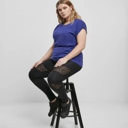 Дамски черен клин Ladies Flock Lace Inset Leggings