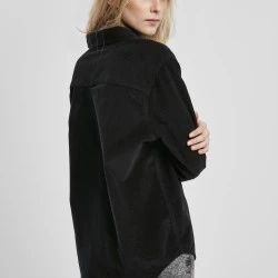 Дамска рипсена риза в черен цвят Urban Classics Ladies Corduroy Oversized 