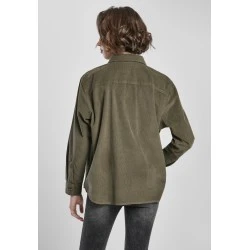 Дамска рипсена риза в цвят маслина Urban Classics Ladies Corduroy Oversized