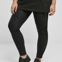 Дамски клин в черно Urban Classics Ladies Flock Lace Stripe
