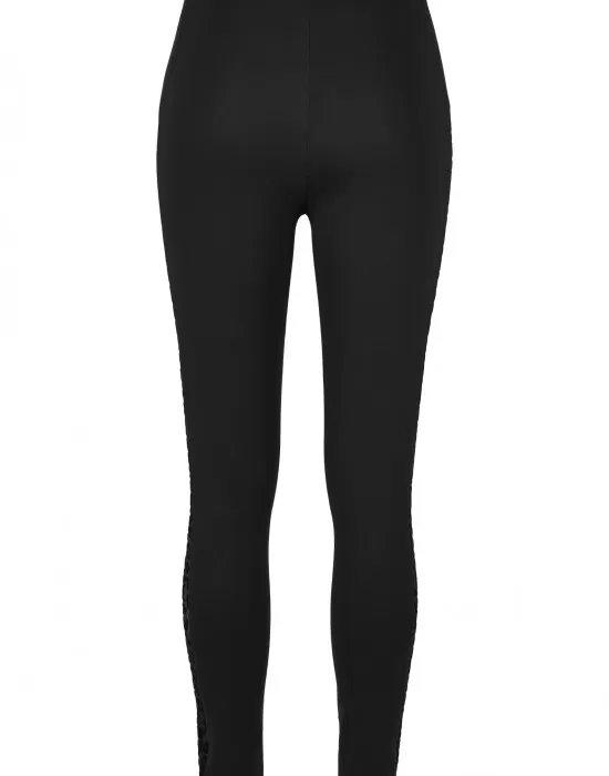 Дамски клин в черно Urban Classics Ladies Flock Lace Stripe, Клинове - Hoodstyle.bg