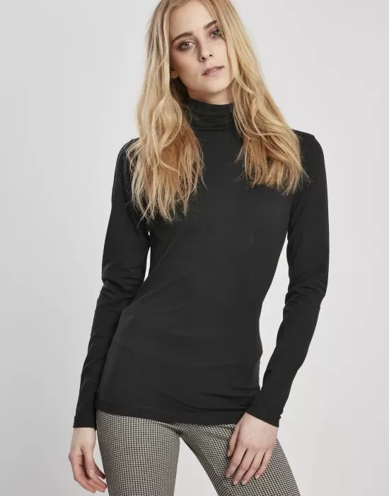 Дамска блуза в черно Urban Classics Ladies Basic Turtleneck, Блузи - Hoodstyle.bg