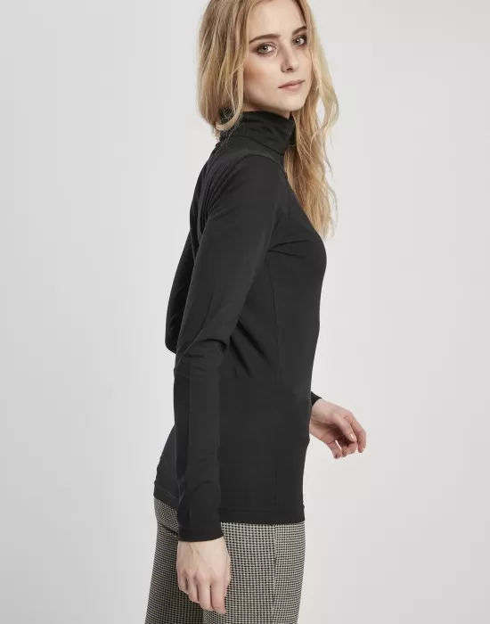 Дамска блуза в черно Urban Classics Ladies Basic Turtleneck, Блузи - Hoodstyle.bg