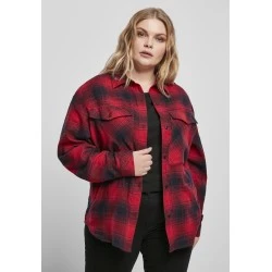 Дамска риза в тъмносиньо и червено Urban Classics Ladies Check Overshirt 