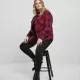 Дамска риза в тъмносиньо и червено Urban Classics Ladies Check Overshirt, Блузи - Hoodstyle.bg