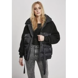 Дамско яке в черно от Urban Classics Ladies Sherpa Mix Puffer 