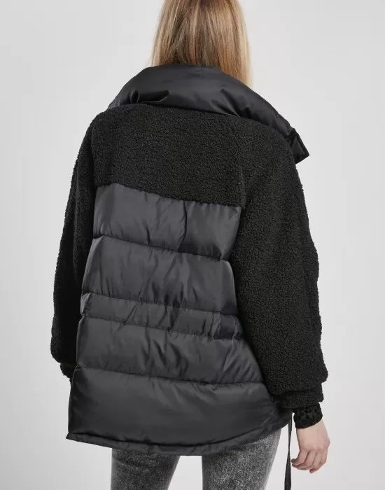 Дамско яке в черно от Urban Classics Ladies Sherpa Mix Puffer, Якета - Hoodstyle.bg