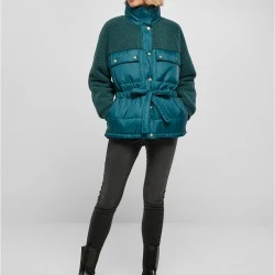 Дамско зимно яке в цвят тюркоаз Urban Classics Ladies Puffer Jacket
