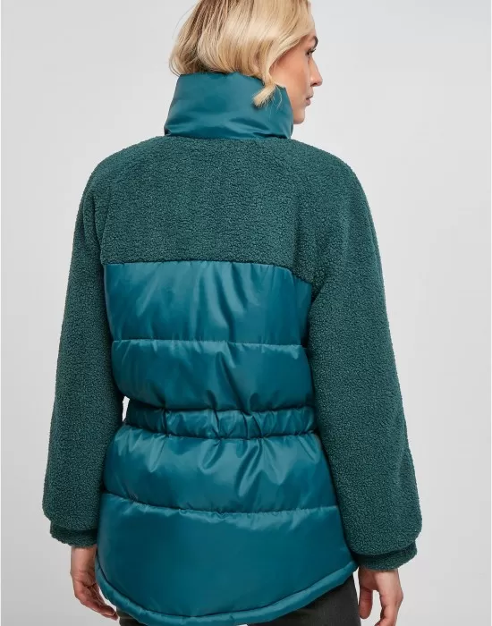 Дамско зимно яке в цвят тюркоаз Urban Classics Ladies Puffer Jacket, Якета - Hoodstyle.bg