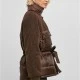 Дамско Пухено Яке Ladies Sherpa Mix Puffer Jacket brown XXL