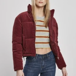 Дамско яке в червено от Urban Classics Ladies Corduroy Puffer
