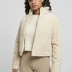 Дамско яке в пясъчен цвят Urban Classics Corduroy Puffer 
