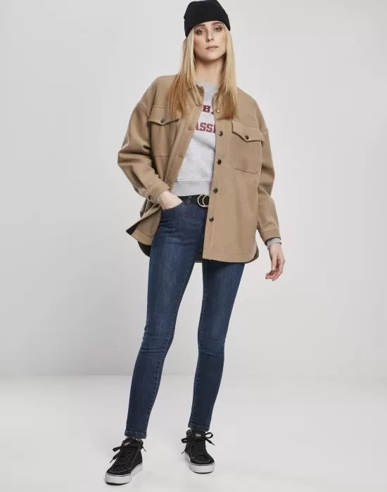 Дамска риза в тъмно бежово Urban Classics, Якета - Hoodstyle.bg