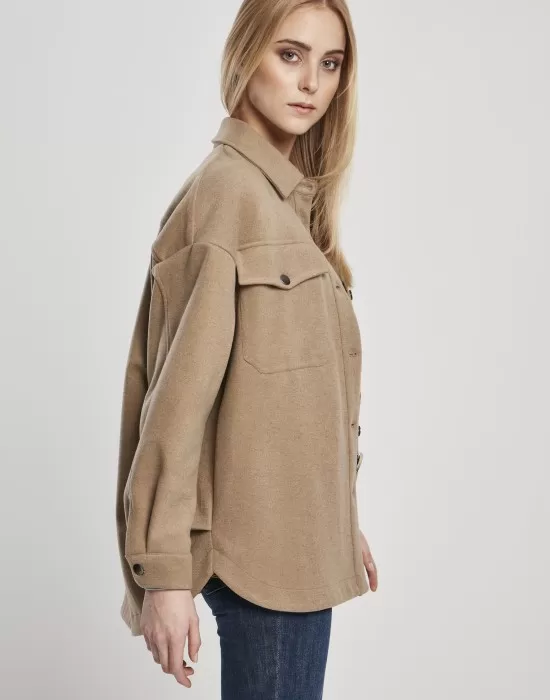 Дамска риза в тъмно бежово Urban Classics, Якета - Hoodstyle.bg