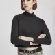 Дамска блуза в черно Urban Classics Ladies Interlock Short Turtleneck Crew, Блузи - Hoodstyle.bg