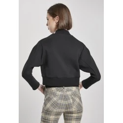 Дамска блуза в черно Urban Classics Ladies Interlock Short Turtleneck Crew