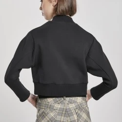 Дамска блуза в черно Urban Classics Ladies Interlock Short Turtleneck Crew