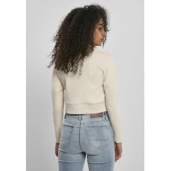 Дамска блуза в пясъчен цвят Urban Classics Ladies Interlock Short Turtleneck Crew 