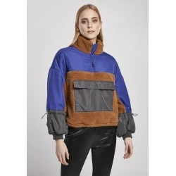 Дамско яке в три цвята от Urban Classics Ladies Sherpa 3-Tone Pull Over 