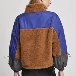 Дамско яке в три цвята от Urban Classics Ladies Sherpa 3-Tone Pull Over 