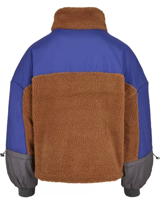 Дамско яке в три цвята от Urban Classics Ladies Sherpa 3-Tone Pull Over, Якета - Hoodstyle.bg