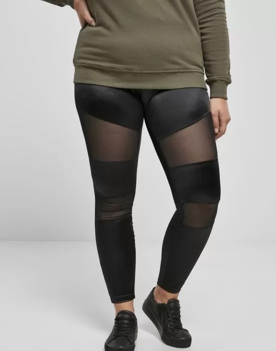 Дамски клин в черно Ladies Shiny Tech Mesh Leggings, Клинове - Hoodstyle.bg