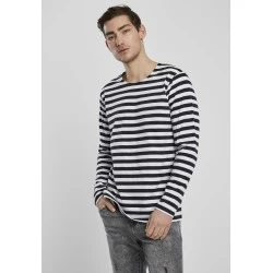 Мъжка блуза в черно и бяло Urban Classics Regular Stripe LS 