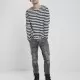 Мъжка блуза в черно и бяло Urban Classics Regular Stripe LS, Блузи - Hoodstyle.bg