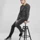 Мъжка блуза в черно и бежово Urban Classics Regular Stripe LS, Блузи - Hoodstyle.bg