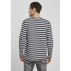 Мъжка блуза в черно и бяло Urban Classics Regular Stripe LS 