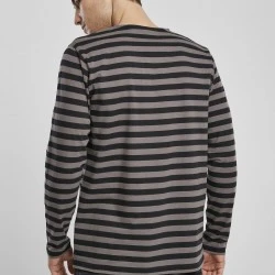 Мъжка блуза в черно и бежово Urban Classics Regular Stripe LS 