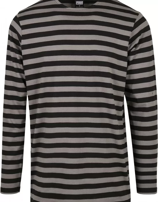 Мъжка блуза в черно и бежово Urban Classics Regular Stripe LS, Блузи - Hoodstyle.bg