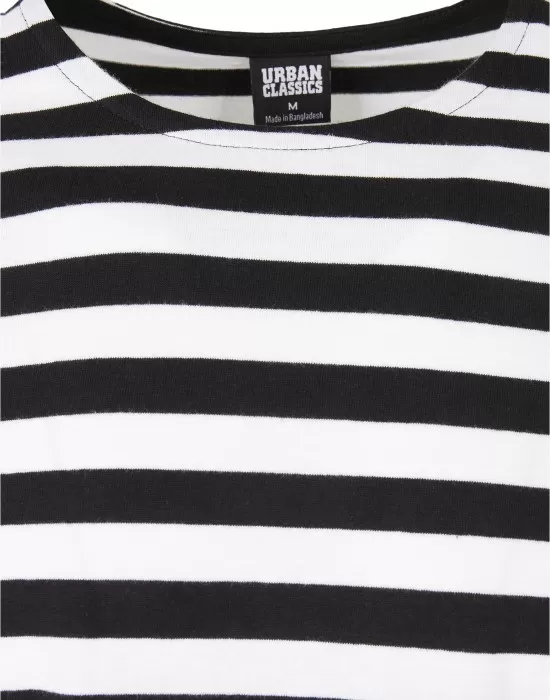 Мъжка блуза в черно и бяло Urban Classics Regular Stripe LS, Блузи - Hoodstyle.bg