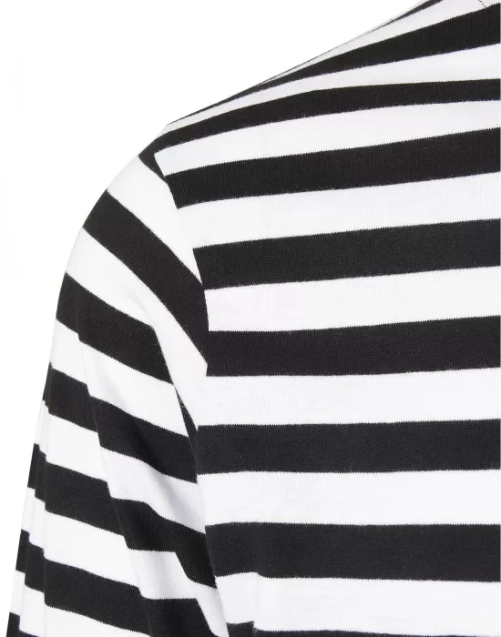 Мъжка блуза в черно и бяло Urban Classics Regular Stripe LS, Блузи - Hoodstyle.bg