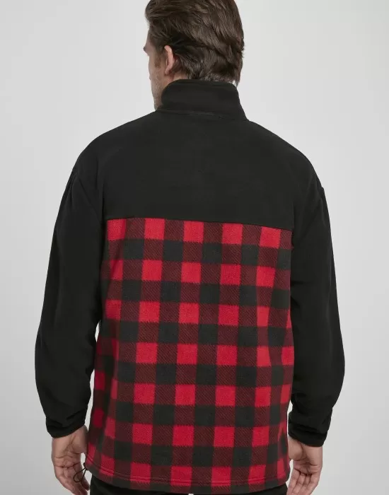 Мъжко яке Urban Classics Polar Fleece в червен и черен цвят, Якета Пролет / Есен - Hoodstyle.bg
