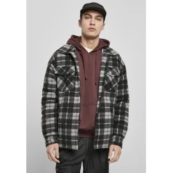 Мъжко карирано яке в черно Urban Classics Plaid Teddy Lined