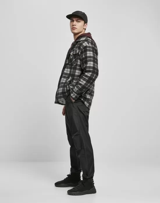 Мъжко карирано яке в черно Urban Classics Plaid Teddy Lined, Якета Пролет / Есен - Hoodstyle.bg