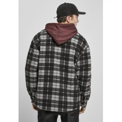 Мъжко карирано яке в черно Urban Classics Plaid Teddy Lined
