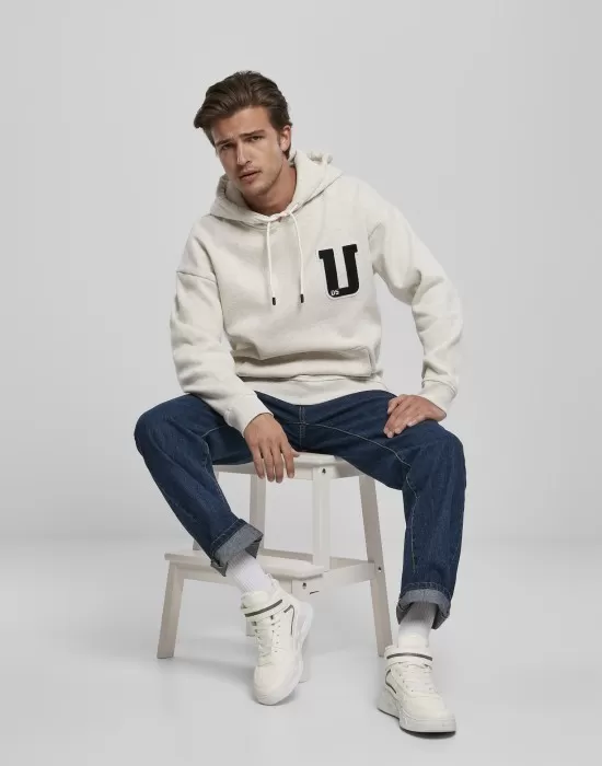 Мъжки суичър Urban Classics Frottee Patch в светлосив цвят, Суичъри - Hoodstyle.bg
