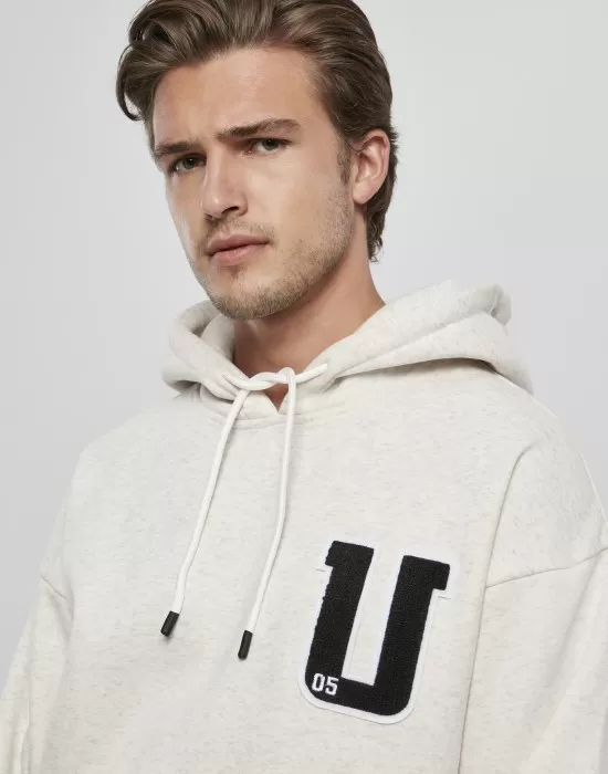 Мъжки суичър Urban Classics Frottee Patch в светлосив цвят, Суичъри - Hoodstyle.bg