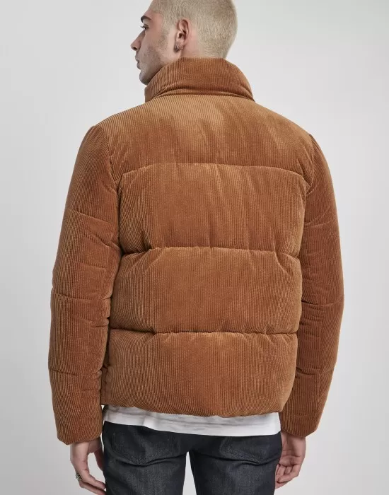 Мъжко яке в кафяво Urban Classics Boxy Corduroy Puffer, Зимни якета - Hoodstyle.bg
