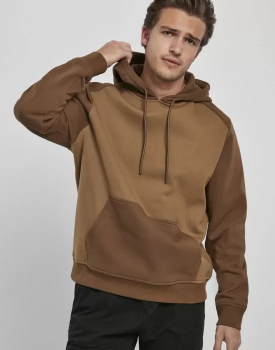 Мъжки суичър Urban Classics 2-Tone в кафяво midground/darkground, Суичъри - Hoodstyle.bg