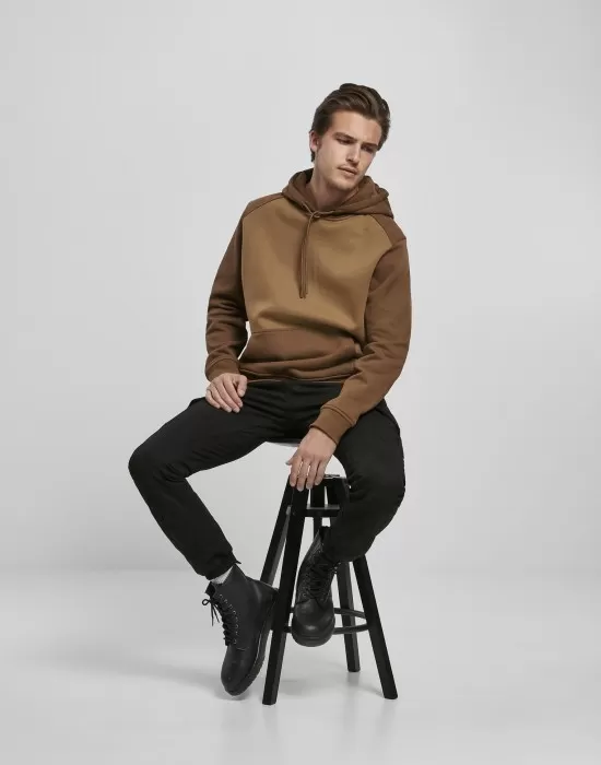 Мъжки суичър Urban Classics 2-Tone в кафяво midground/darkground, Суичъри - Hoodstyle.bg