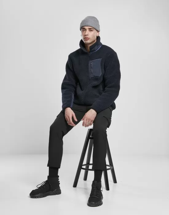 Мъжко яке Urban Classics Sherpa в тъмносин цвят, Якета Пролет / Есен - Hoodstyle.bg