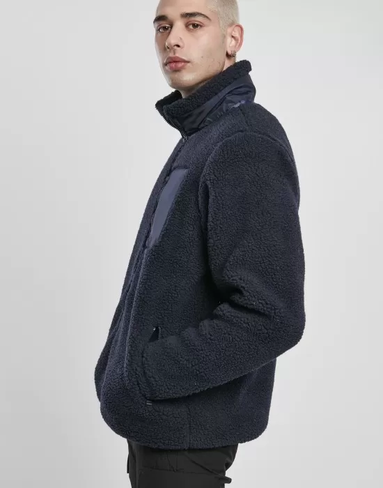 Мъжко яке Urban Classics Sherpa в тъмносин цвят, Якета Пролет / Есен - Hoodstyle.bg