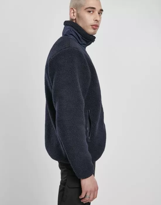 Мъжко яке Urban Classics Sherpa в тъмносин цвят, Якета Пролет / Есен - Hoodstyle.bg