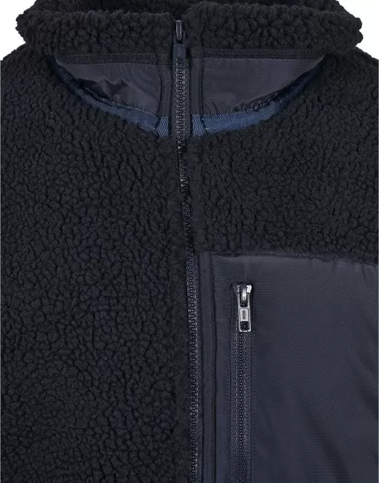 Мъжко яке Urban Classics Sherpa в тъмносин цвят, Якета Пролет / Есен - Hoodstyle.bg